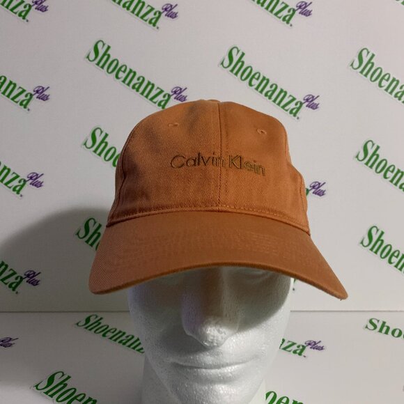 CALVIN KLEIN Hat Adjustable Strap Cap Cotton Burnt Orange Mens Womens One Size - Picture 1 of 7